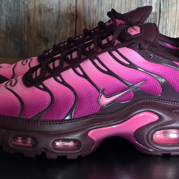 Nike Air Max Plus TN Womens 8.5 Pink Burgundy Tuned Air Sneakers Like New - Picture 13 of 14